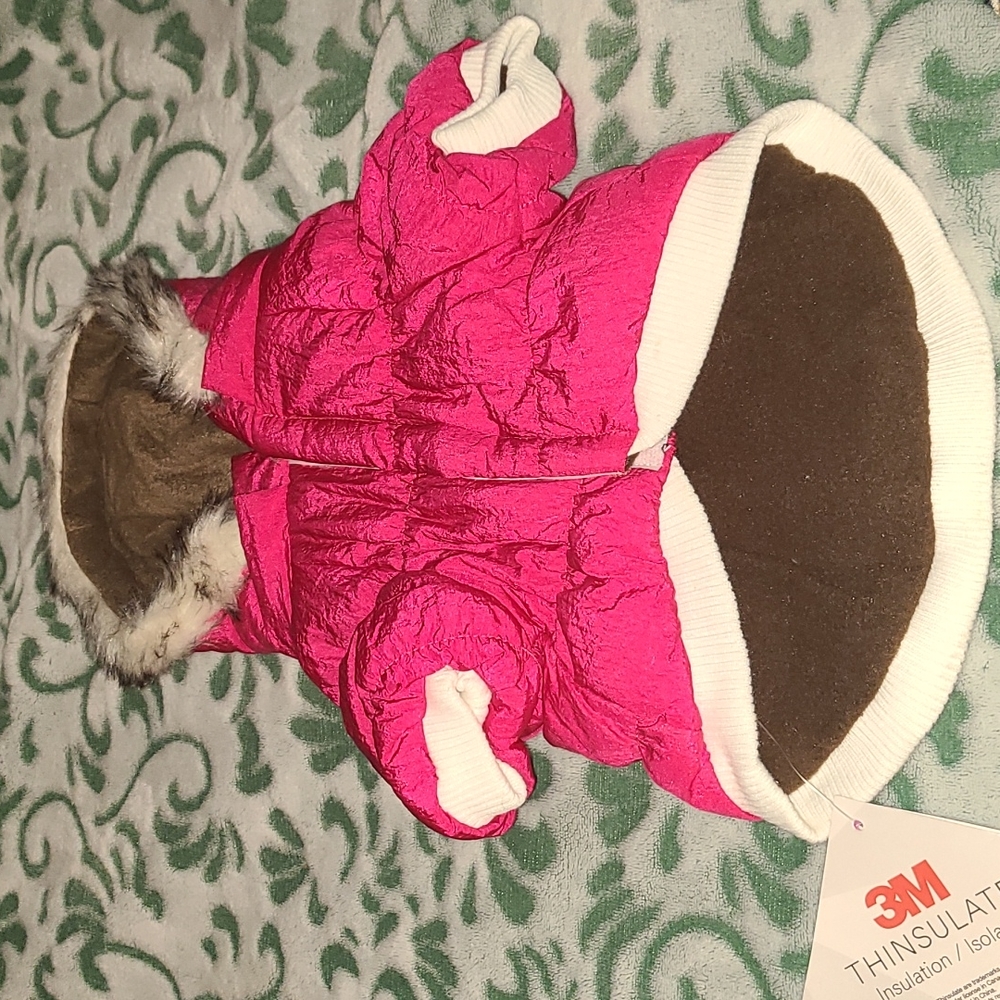 Small pink insulated winter pet jacket.  New with tags! Rain resistant insulated